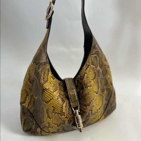 Authentic & Rare Gucci Python Leather Jackie Limited Edition Shoulder Handbag - Picture 2 of 16